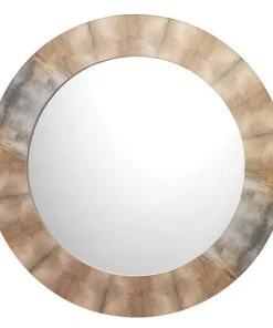 Jamie Young Cloudscape Mirror In Taupe & Slate Lacquer