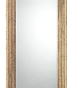 Jamie Young Evergreen Rectangle Mirror In Natural Braided Seagrass DECOR
