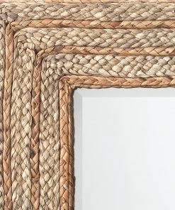 Jamie Young Evergreen Square Mirror In Natural Braided Seagrass DECOR