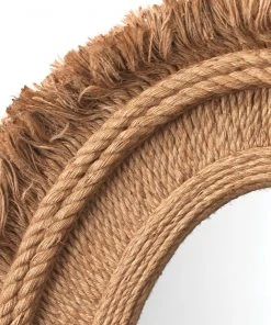 DECOR Jamie Young Fringe Oval Mirror In Natural Jute