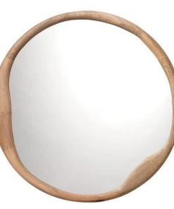 Jamie Young Organic Round Mirror In Natural Wood DECOR