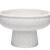Jamie Young Aegean Small Pedestal Bowl In Rough Matte White Ceramic