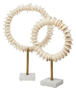 Jamie Young Arena Ring Sculptures (Set Of 2) In Cream Resin DECOR