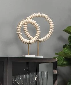 Jamie Young Arena Ring Sculptures (Set Of 2) In Cream Resin DECOR