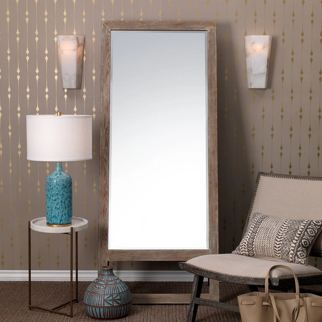 DECOR Jamie Young Austere Leaning Floor Mirror In Grey Washed Wood 5 DECOR Jamie Young Austere Leaning Floor Mirror In Grey Washed Wood