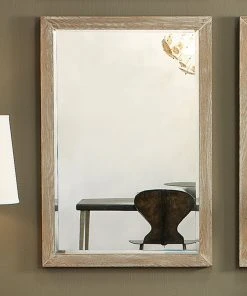 DECOR Jamie Young Austere Simple Rectangle Mirror In Grey Washed Wood