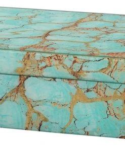 Jamie Young Rectangle Box In Turquoise Pebble DECOR