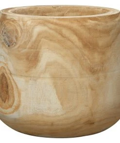 Jamie Young Brea Wooden Vase In Natural Wood