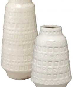 DECOR Jamie Young Coco Vessels In White Ceramic (Set Of 2)