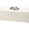 Jamie Young Constantine Large Rectangle Box In Cream Resin With Horn Accent