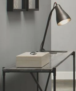 Jamie Young Constantine Large Rectangle Box In Cream Resin With Horn Accent