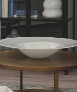 Jamie Young Cordelia Hand Blown Glass Plate In White Blown Glass