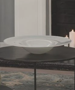 Jamie Young Cordelia Hand Blown Glass Plate In White Blown Glass