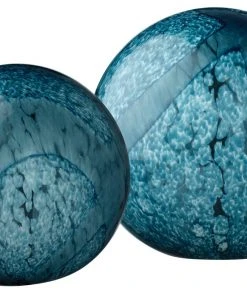 DECOR Jamie Young Cosmos Glass Balls In Indigo Swirl Glass
