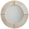 DECOR Jamie Young Round Cross Stitch Mirror In White Hide