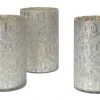 DECOR Jamie Young Deco Hurricanes In Etched Mercury Glass (Set Of 3) 1 DECOR Jamie Young Deco Hurricanes In Etched Mercury Glass (Set Of 3)