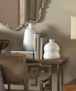 DECOR Jamie Young Dimple Vase In Matte White Ceramic