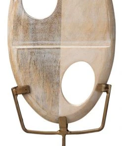 DECOR Jamie Young Duolith Object In White Washed Wood