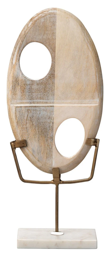 DECOR Jamie Young Duolith Object In White Washed Wood 3 DECOR Jamie Young Duolith Object In White Washed Wood