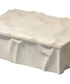 Jamie Young Everest Marble Box In White Marble DECOR