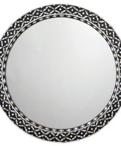 Jamie Young Evelyn Round Mirror In Mother Of Pearl