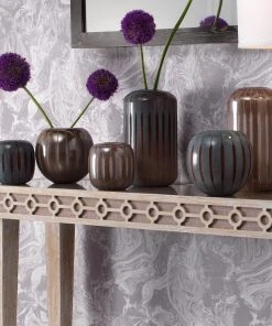 Jamie Young Finn Small Midcentury Vase In Mauve Glass DECOR