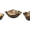 Jamie Young Fleur Ceramic Bowls In Antique Gold Ceramic (set Of 3) DECOR
