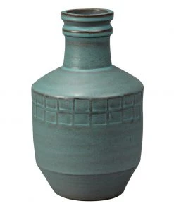 Jamie Young Folk Vessel In Blue Ceramic DECOR