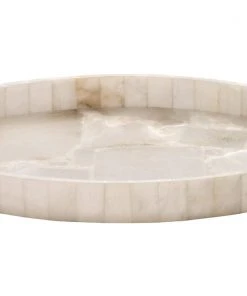 DECOR Jamie Young Genevieve Oval Alabaster Tray In Alabaster