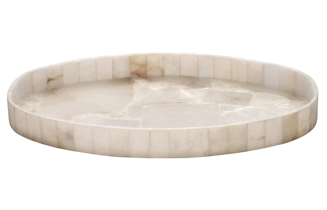 DECOR Jamie Young Genevieve Oval Alabaster Tray In Alabaster 3 DECOR Jamie Young Genevieve Oval Alabaster Tray In Alabaster