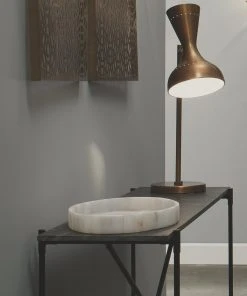 DECOR Jamie Young Genevieve Oval Alabaster Tray In Alabaster