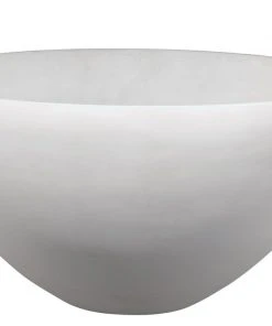 Jamie Young Large Georgina Bowl In White Faux Alabaster DECOR
