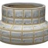 Jamie Young Grid Ceramic Vase In Grey Ceramic DECOR