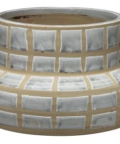 Jamie Young Grid Ceramic Vase In Grey Ceramic DECOR
