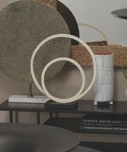 Jamie Young Helix Double Ring Sculpture In Natural Bone DECOR