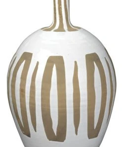 DECOR Jamie Young Kindred Vase In Beige And White Ceramic