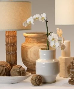 Jamie Young Laguna Wooden Vase In Natural Wood