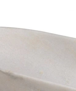 DECOR Jamie Young Long Oval Marble Bowl In White Marble