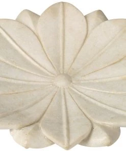 Jamie Young Large Lotus Plate In White Marble DECOR