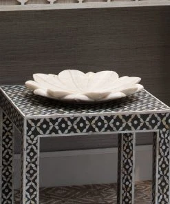 Jamie Young Large Lotus Plate In White Marble DECOR