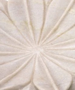 Jamie Young Medium Lotus Plates In White Marble (Set Of 3)