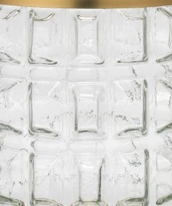 Jamie Young Madison Hurricane In Clear Glass And Antique Brass