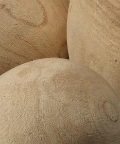 Jamie Young Malibu Wood Balls In Natural Wood (set Of 3)