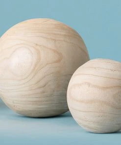 Jamie Young Malibu Wood Balls In Natural Wood (set Of 3)