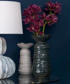 Jamie Young Large Marine Vase In Pearl Blue Ceramic 9 Jamie Young Large Marine Vase In Pearl Blue Ceramic