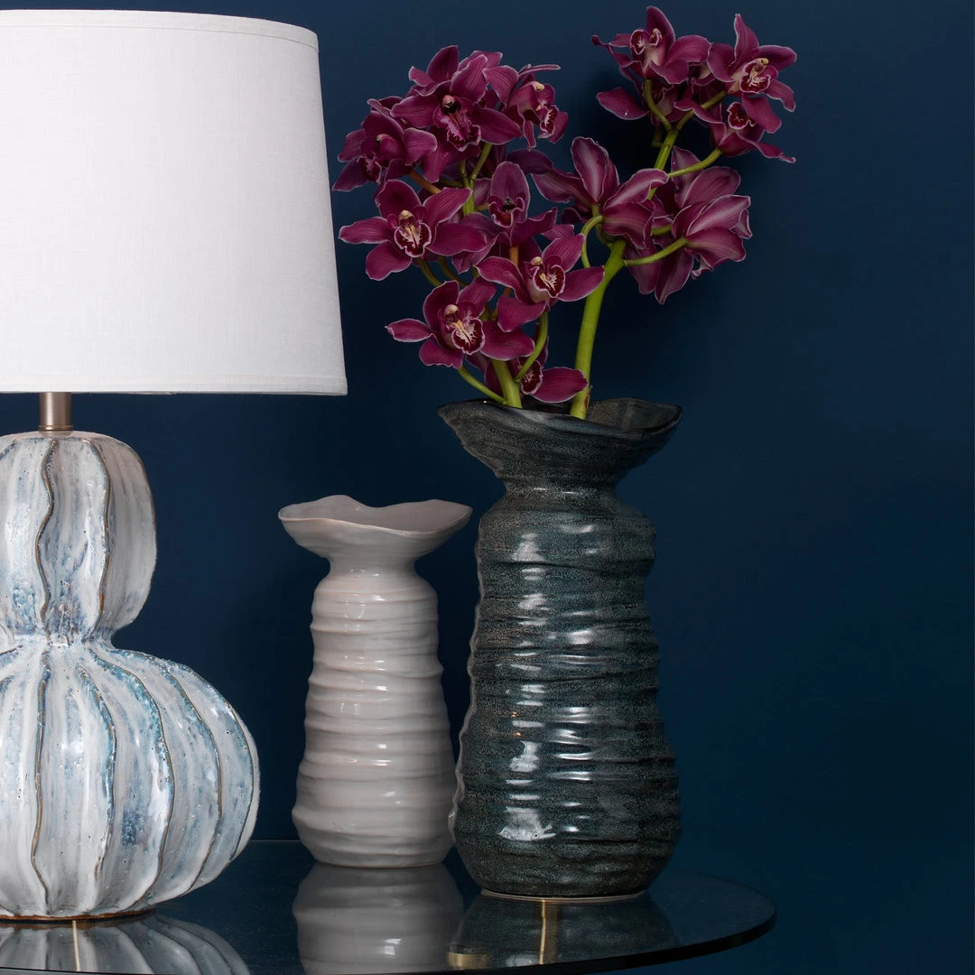 Jamie Young Large Marine Vase In Pearl Blue Ceramic 6 Jamie Young Large Marine Vase In Pearl Blue Ceramic