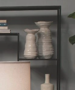 Jamie Young Large Marine Vase In Pearl Cream Ceramic DECOR