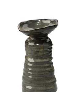 Jamie Young Medium Marine Vase In Pearl Blue Ceramic DECOR