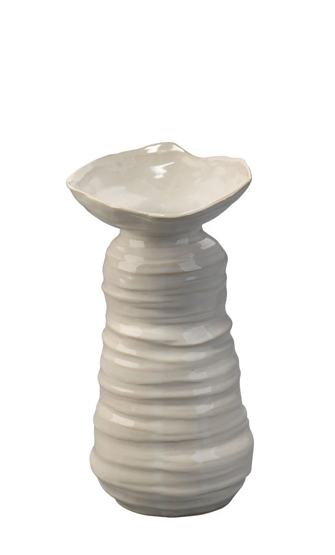 Jamie Young Medium Marine Vase In Pearl Cream Ceramic 3 Jamie Young Medium Marine Vase In Pearl Cream Ceramic