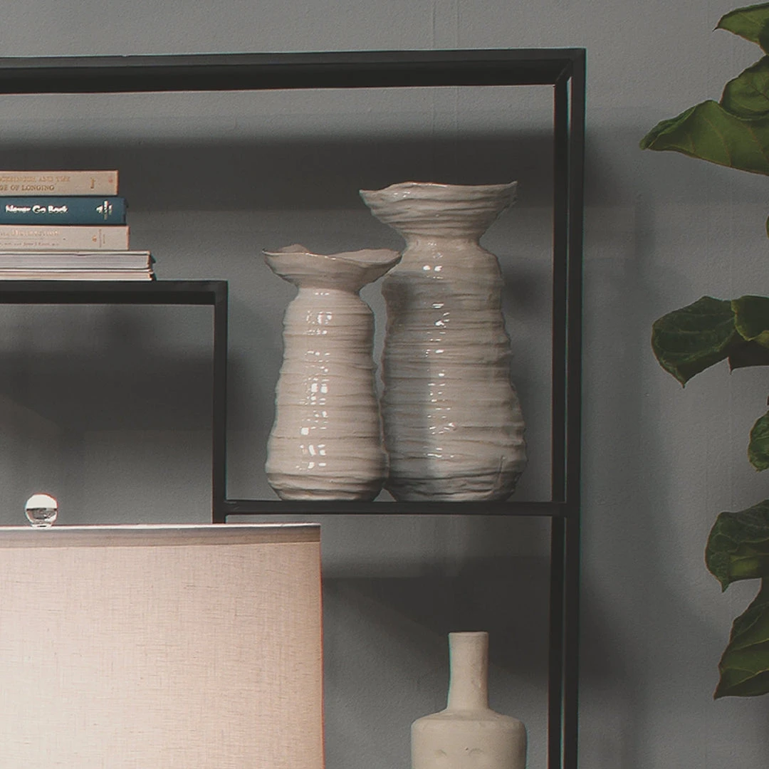 Jamie Young Medium Marine Vase In Pearl Cream Ceramic 5 Jamie Young Medium Marine Vase In Pearl Cream Ceramic